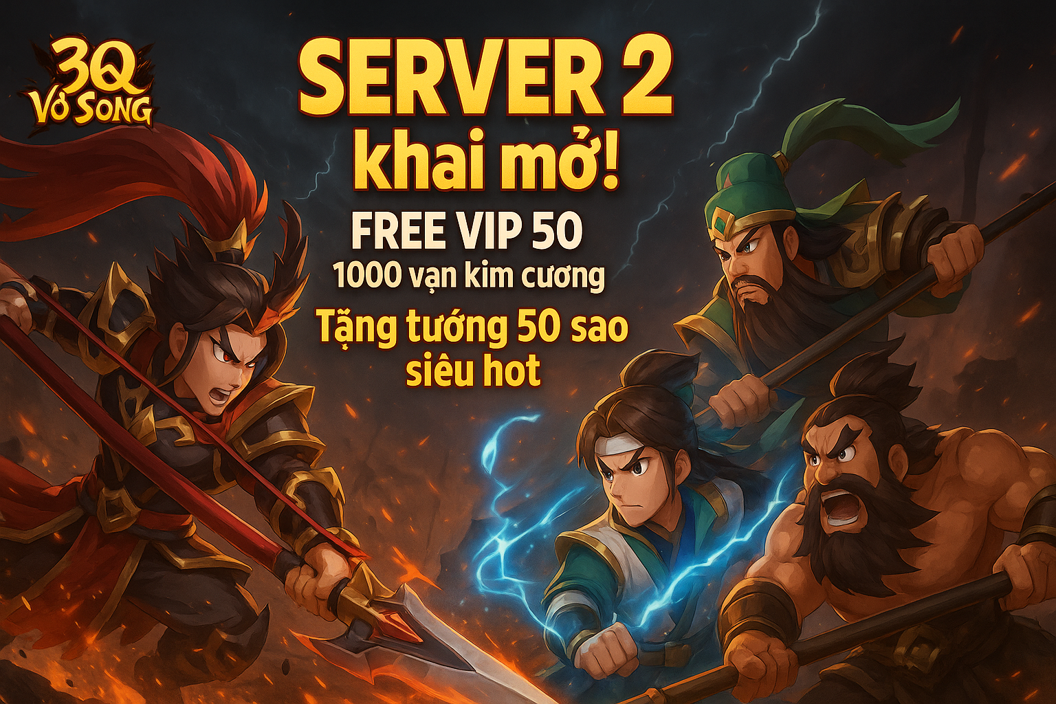 CHÍNH THỨC KHAI MỞ SERVER S2 - GAME 3Q VÔ SONG 11h ngày 03/08